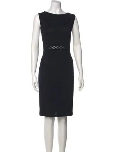 Pre-owned St John Wool Knee-length Dress In Black