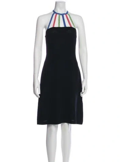 Pre-owned St John Wool Knee-length Dress In Black