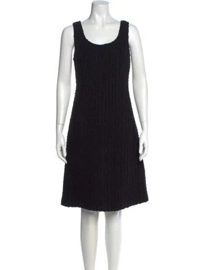 Pre-owned St John Wool Knee-length Dress In Black