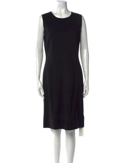 Pre-owned St John Wool Knee-length Dress In Black