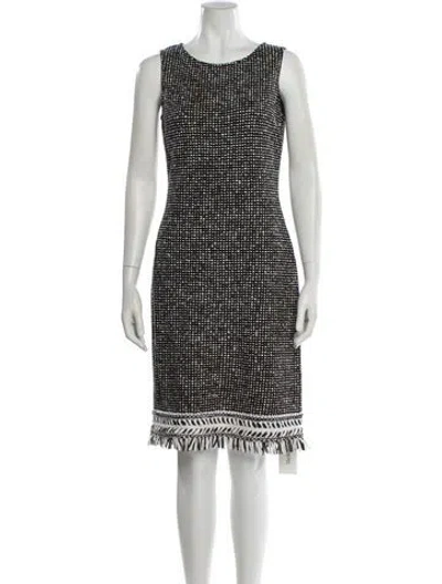 Pre-owned St John Wool Knee-length Dress In Black