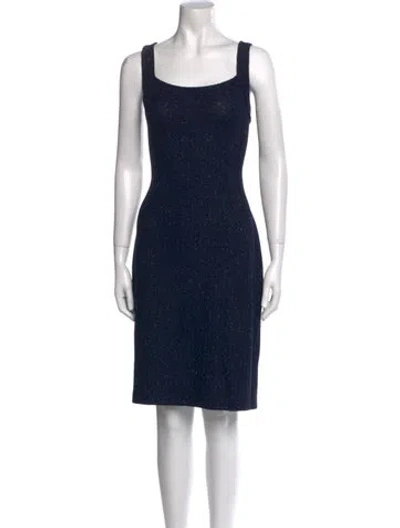 Pre-owned St John Wool Knee-length Dress In Black