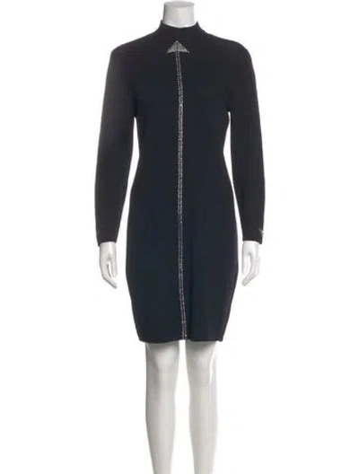 Pre-owned St John Wool Knee-length Dress In Black