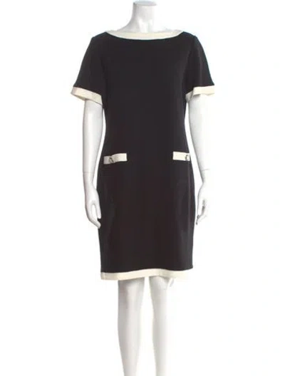 Pre-owned St John Wool Knee-length Dress In Black