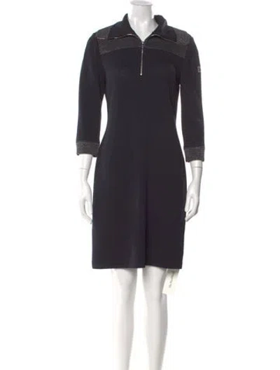 Pre-owned St John Wool Knee-length Dress In Black