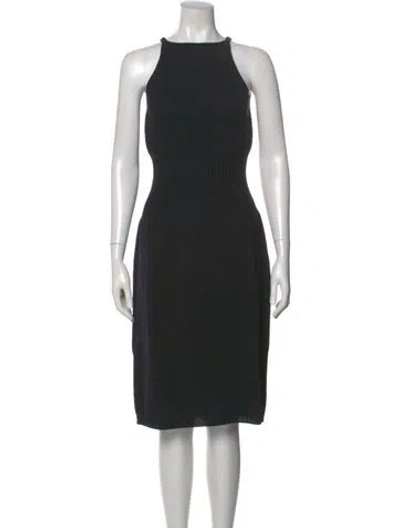 Pre-owned St John Wool Knee-length Dress In Black