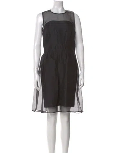Pre-owned St John Wool Knee-length Dress In Black