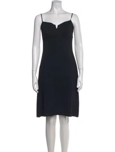 Pre-owned St John Wool Knee-length Dress In Black