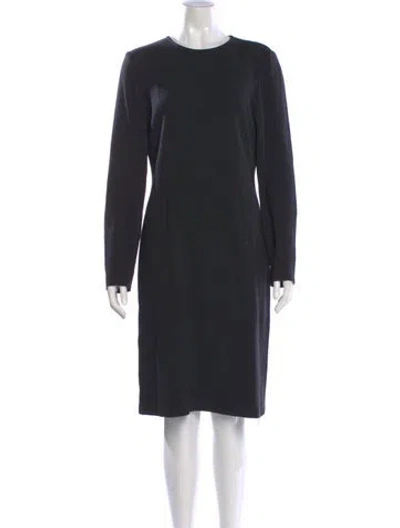 Pre-owned St John Wool Knee-length Dress In Black