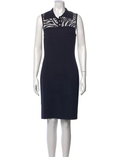 Pre-owned St John Wool Knee-length Dress In Black