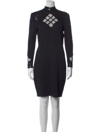 Pre-owned St John Wool Knee-length Dress In Black