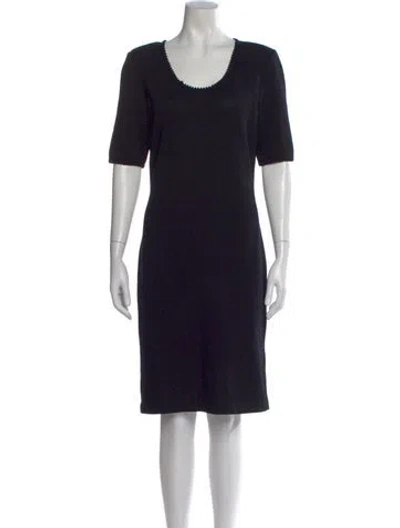 Pre-owned St John Wool Knee-length Dress In Black