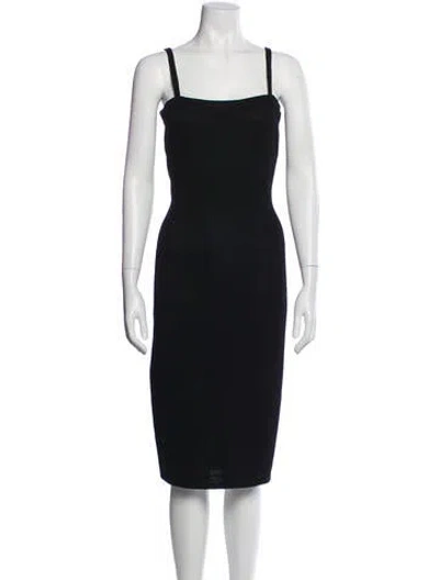 Pre-owned St John Wool Knee-length Dress In Black