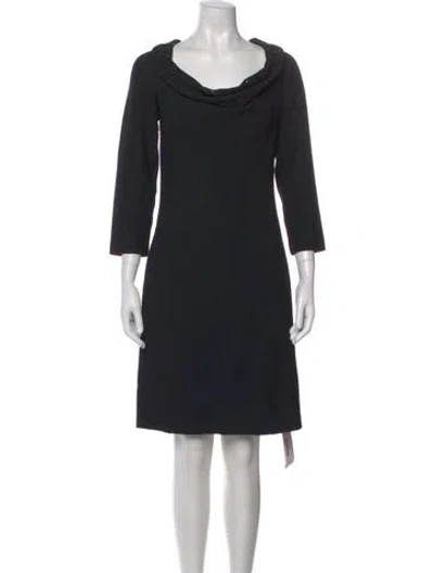 Pre-owned St John Wool Knee-length Dress In Black