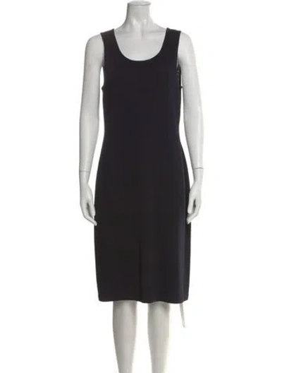 Pre-owned St John Wool Knee-length Dress In Black