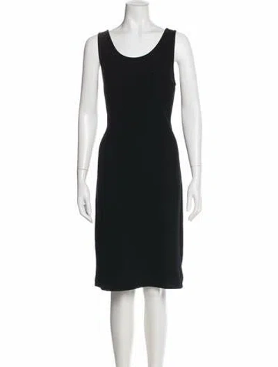 Pre-owned St John Wool Knee-length Dress In Black