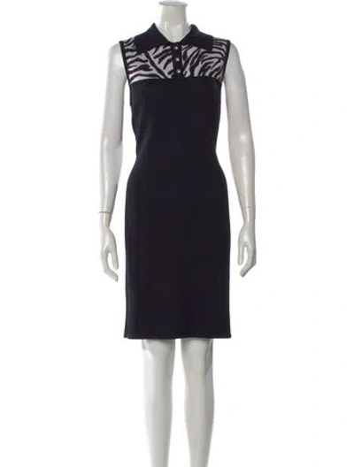 Pre-owned St John Wool Knee-length Dress In Black