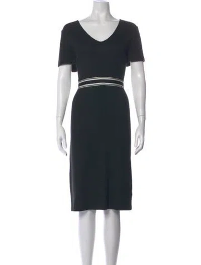 Pre-owned St John Wool Knee-length Dress In Black