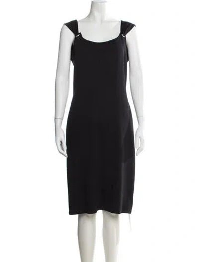 Pre-owned St John Wool Knee-length Dress In Black