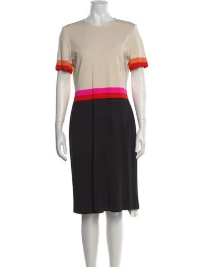 Pre-owned St John Wool Knee-length Dress In Black
