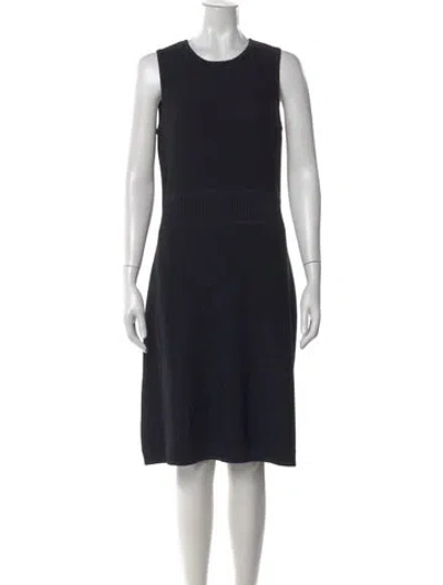 Pre-owned St John Wool Knee-length Dress In Black