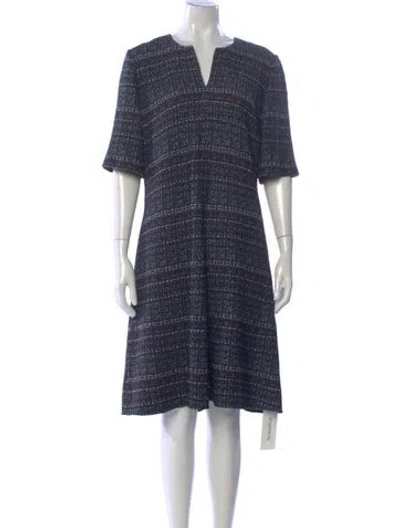 Pre-owned St John Wool Knee-length Dress In Black