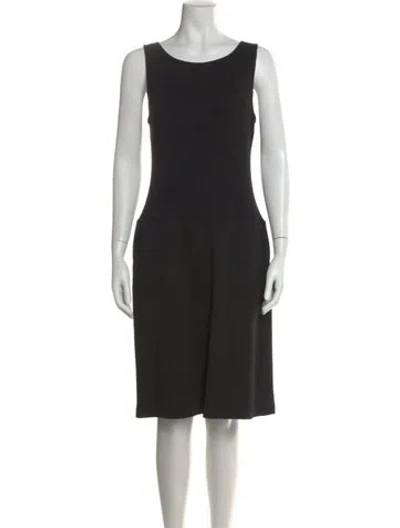 Pre-owned St John Wool Knee-length Dress In Black