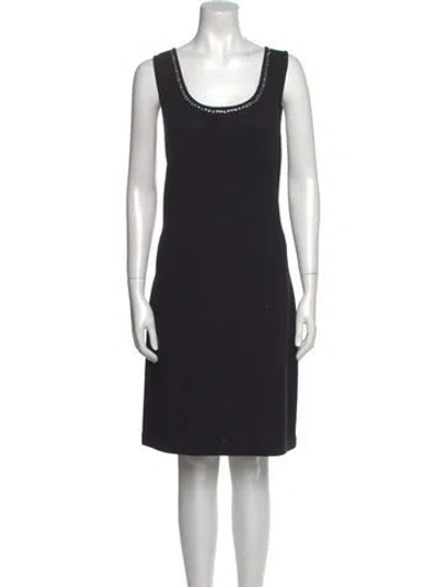 Pre-owned St John Wool Knee-length Dress In Black