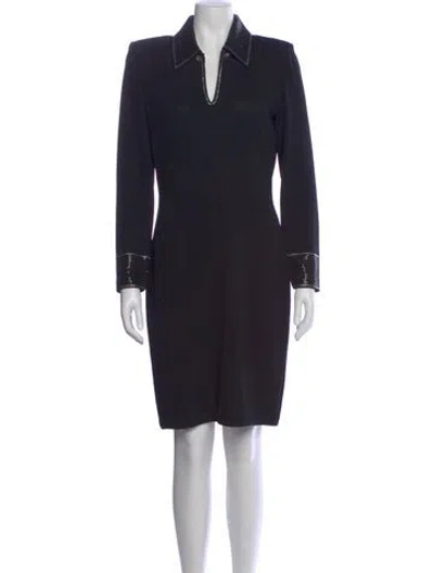 Pre-owned St John Wool Knee-length Dress In Black