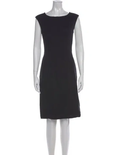 Pre-owned St John Wool Knee-length Dress In Black
