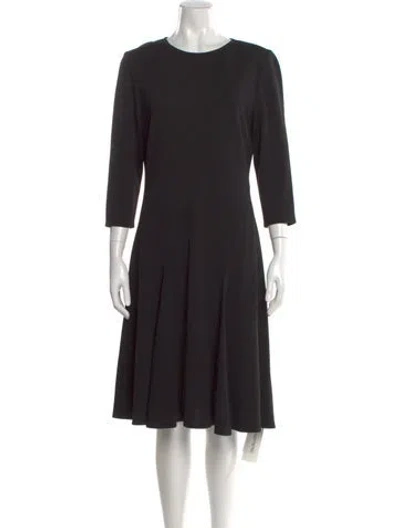 Pre-owned St John Wool Knee-length Dress In Black