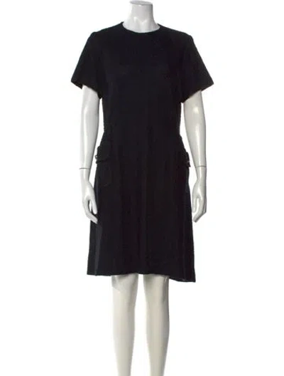 Pre-owned St John Wool Knee-length Dress In Black