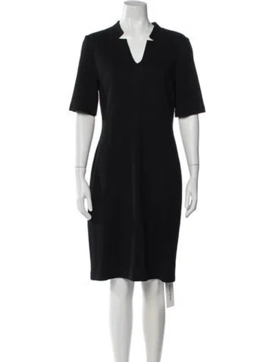 Pre-owned St John Wool Knee-length Dress In Black
