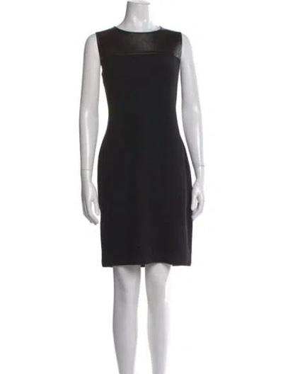 Pre-owned St John Wool Knee-length Dress In Black