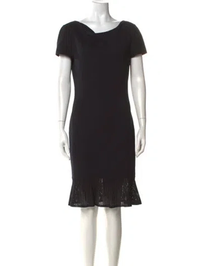 Pre-owned St John Wool Knee-length Dress In Black