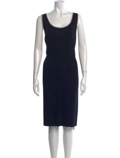 Pre-owned St John Wool Knee-length Dress In Black