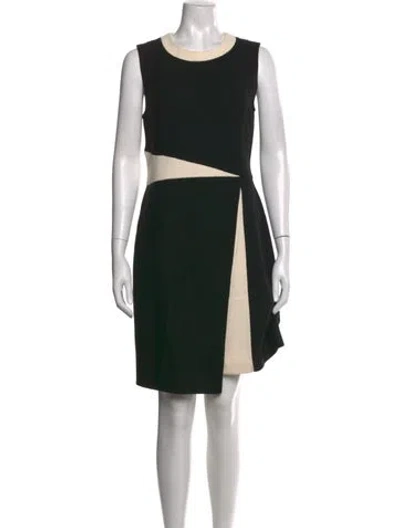Pre-owned St John Wool Knee-length Dress In Black