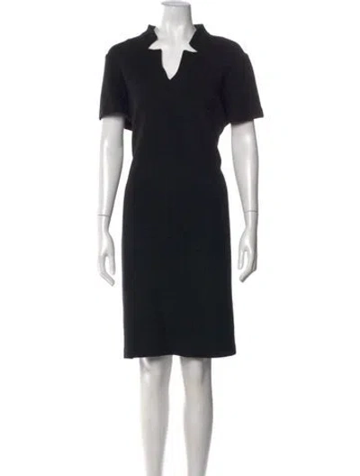 Pre-owned St John Wool Knee-length Dress In Black