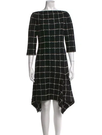 Pre-owned St John Wool Knee-length Dress In Black