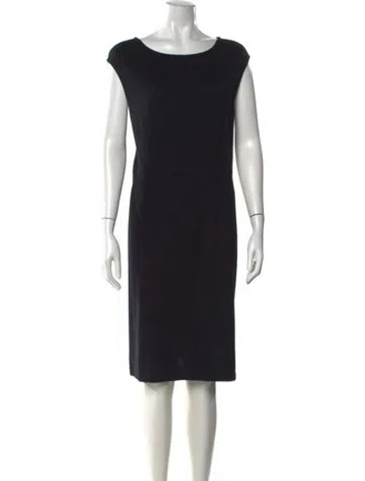 Pre-owned St John Wool Knee-length Dress In Black