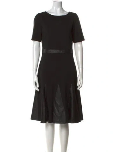 Pre-owned St John Wool Knee-length Dress In Black