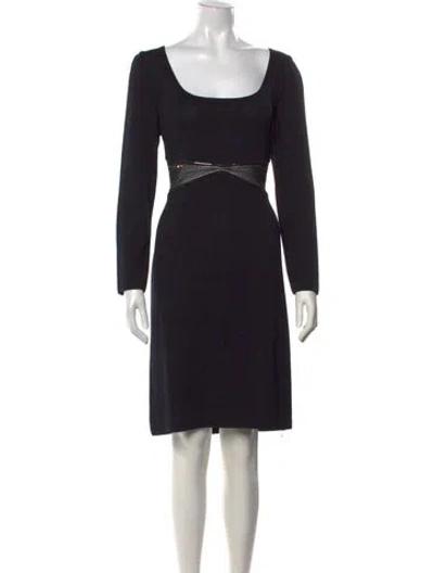 Pre-owned St John Wool Knee-length Dress In Black