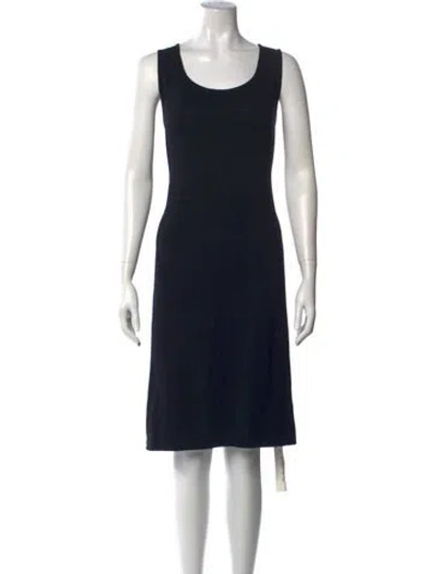 Pre-owned St John Wool Knee-length Dress In Black