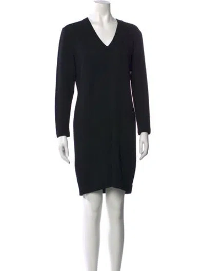 Pre-owned St John Wool Knee-length Dress In Black
