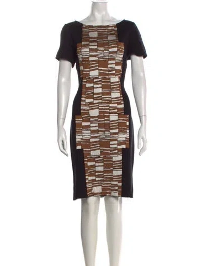 Pre-owned St John Wool Knee-length Dress In Black