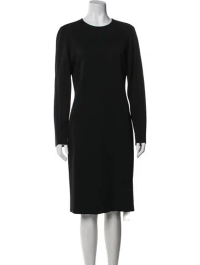 Pre-owned St John Wool Knee-length Dress In Black