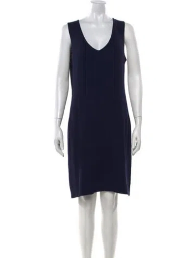 Pre-owned St John Wool Knee-length Dress In Black