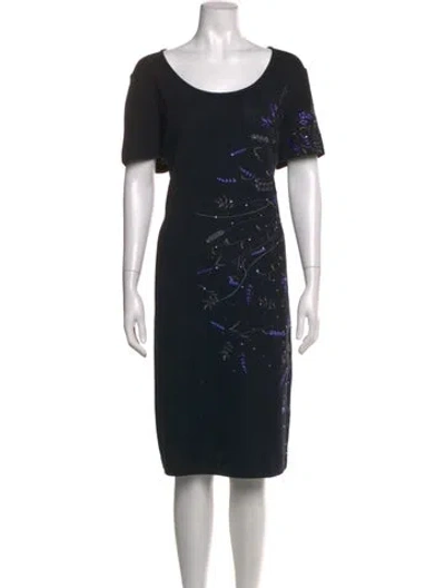 Pre-owned St John Wool Knee-length Dress In Black