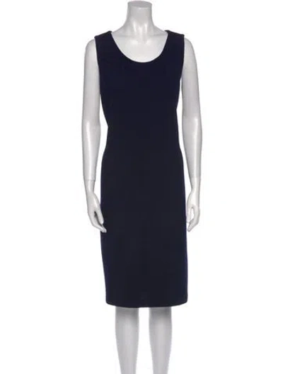 Pre-owned St John Wool Knee-length Dress In Blue