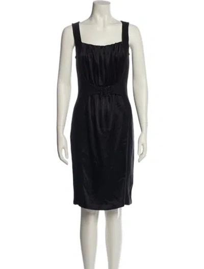 Pre-owned St John Wool Knee-length Dress In Blue
